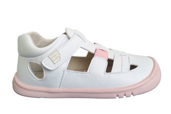 sandalias piruflex blanco rosa